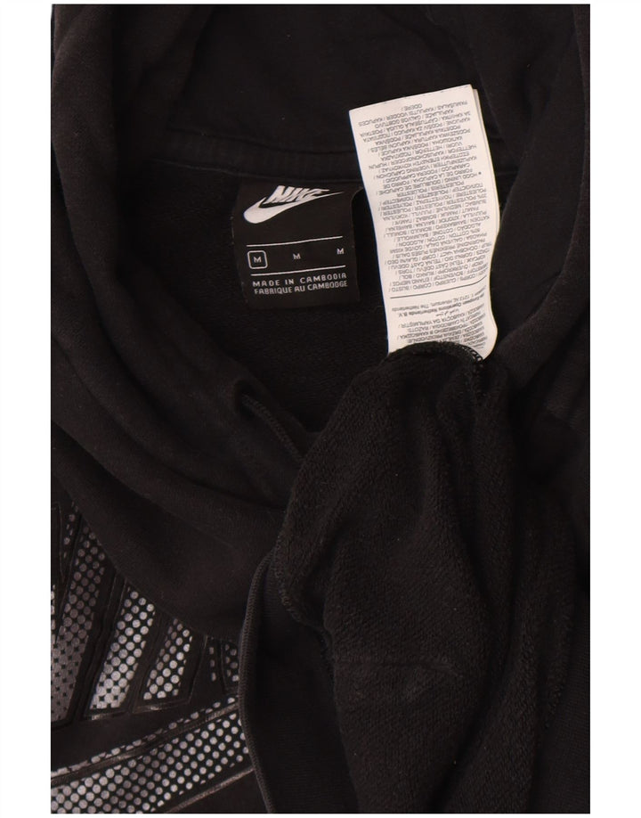 Nike masculino gráfico moletom com capuz médio algodão preto