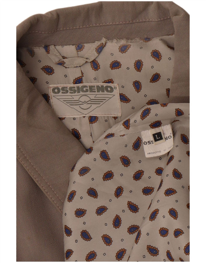 Sobretudo masculino vintage UK 40 grande algodão cinza