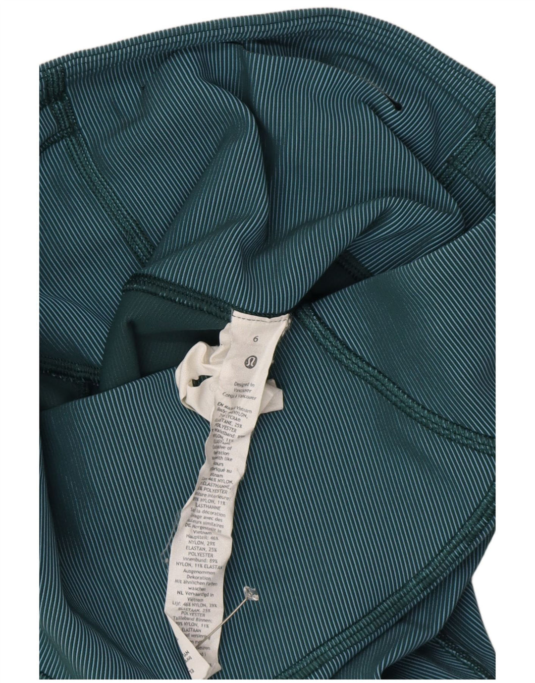 LULULEMON Womens Leggings US 6 Medium  Green Pinstripe Nylon