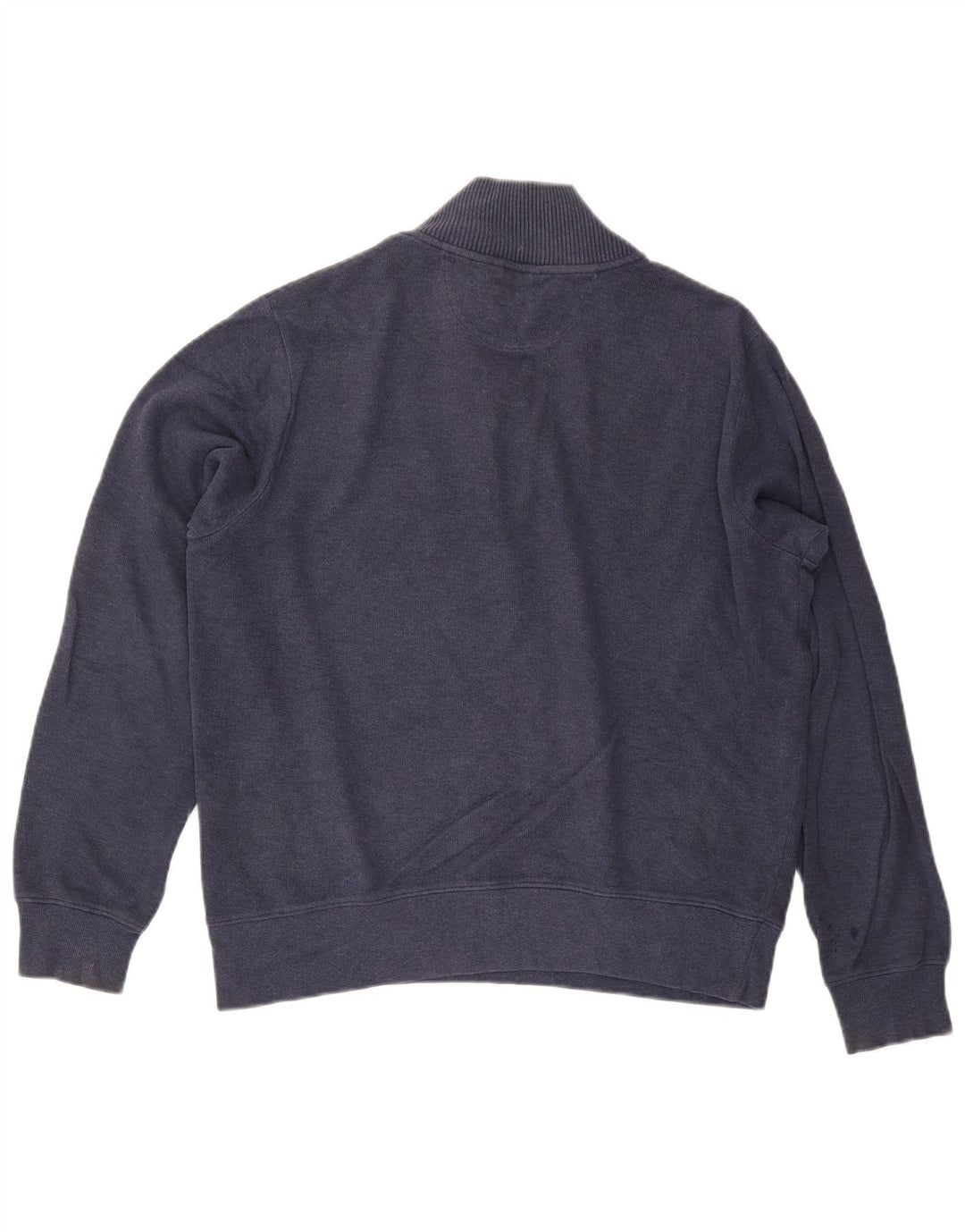 Suéter masculino Gant com zíper e gola alta de algodão azul marinho médio
