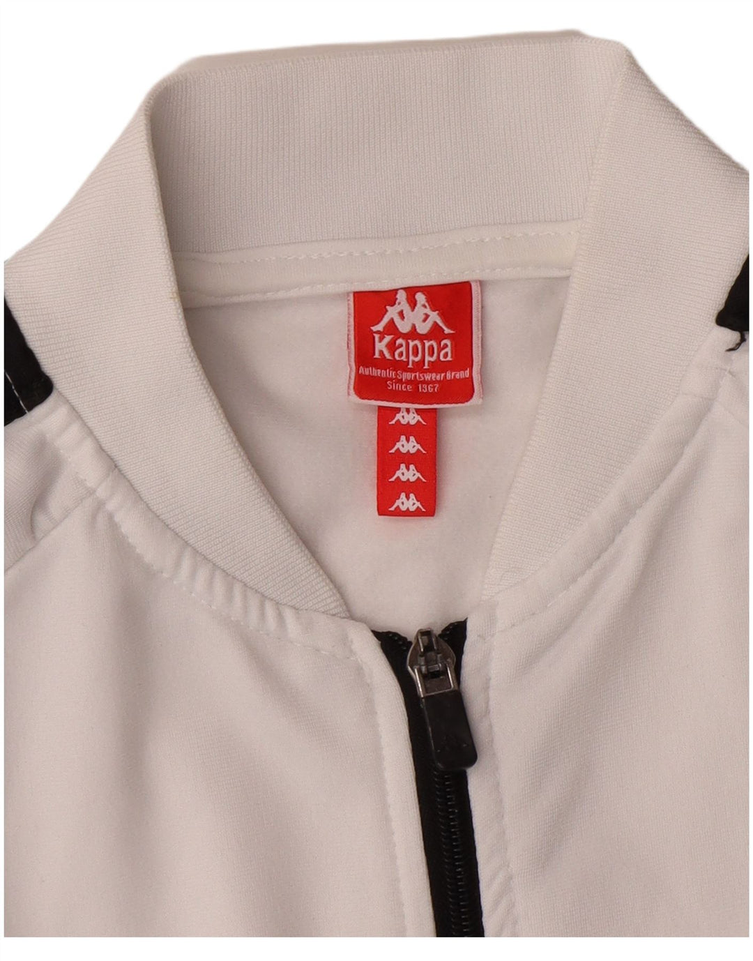 KAPPA Girls Graphic Tracksuit Top Jacket 11-12 Anos Pequeno Branco