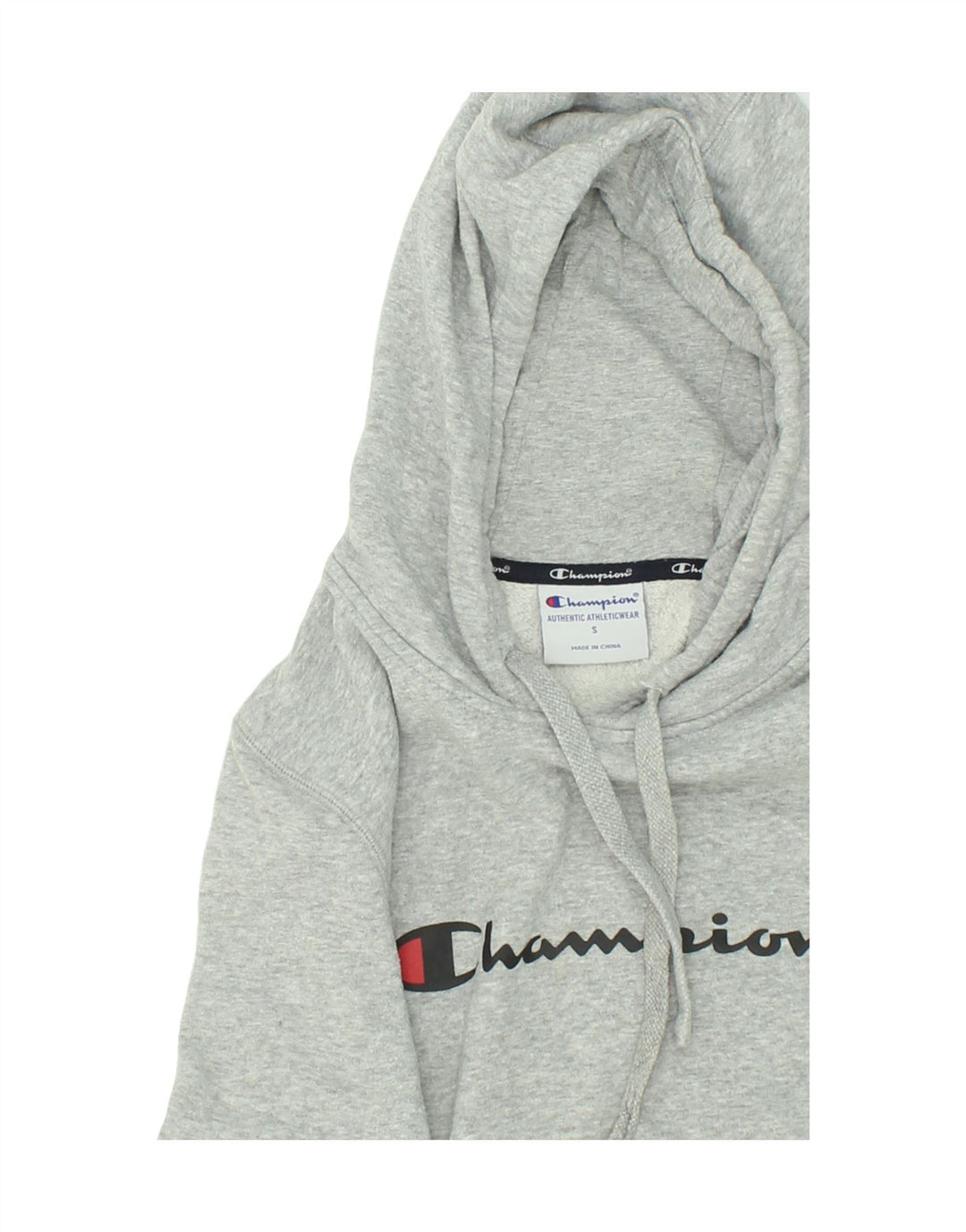CHAMPION Womens Graphic Hoodie Jumper UK 10 Small Grey Cotton Vintage Champion and Second-Hand Champion from Messina Hembry 