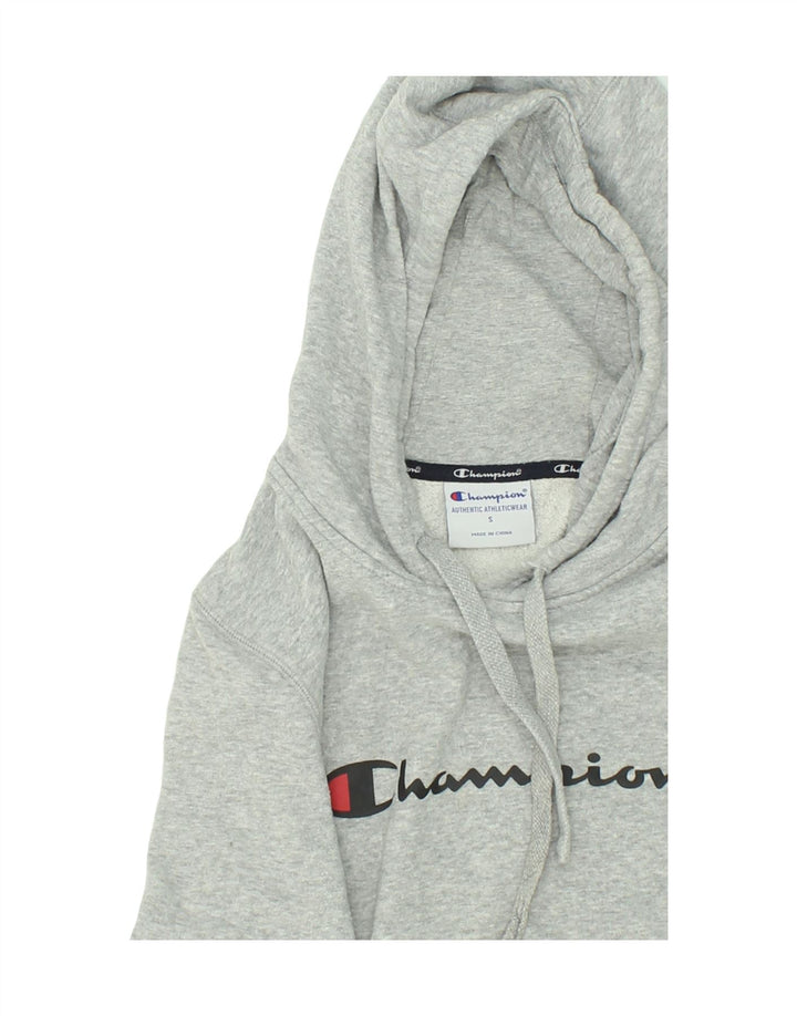 CHAMPION Womens Graphic Hoodie Jumper UK 10 Small Grey Cotton Vintage Champion and Second-Hand Champion from Messina Hembry 