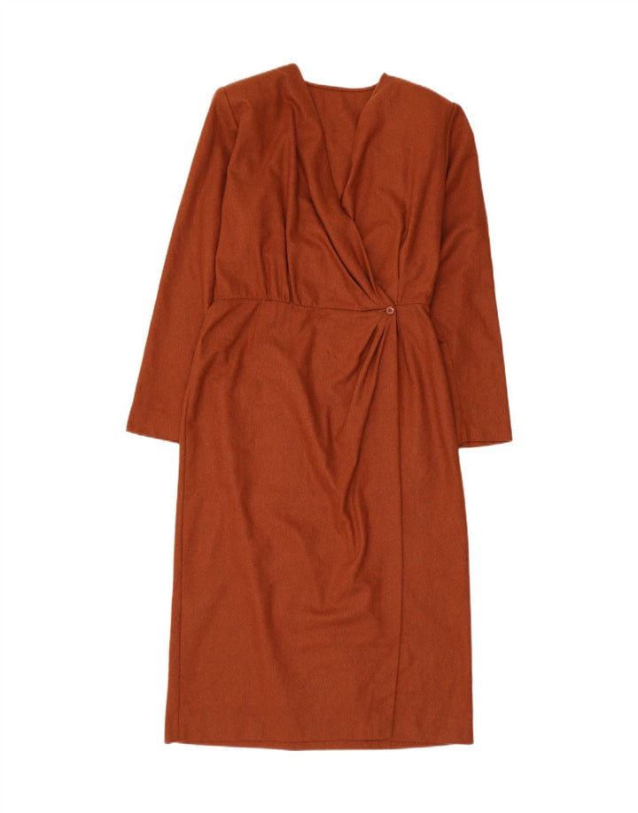 Vestido feminino vintage de manga comprida IT 46 grande marrom
