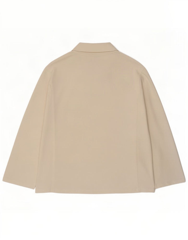 Top feminino Marks & Spencer manga comprida Reino Unido 14 grande algodão branco