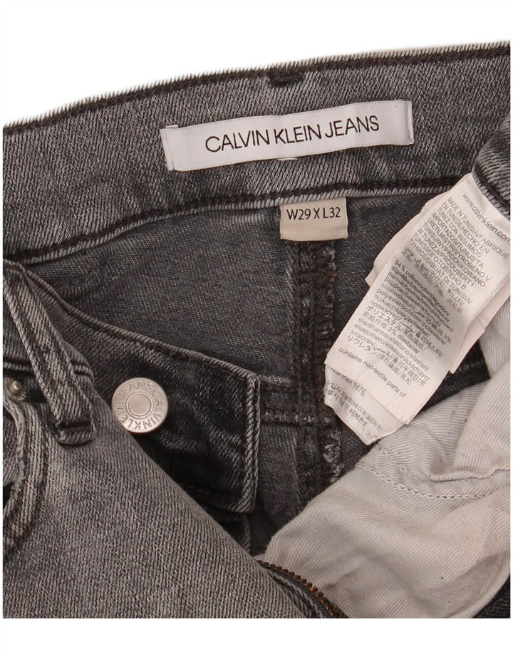 Calvin Klein Masculino Slim Jeans W29 L32 Cinza Algodão