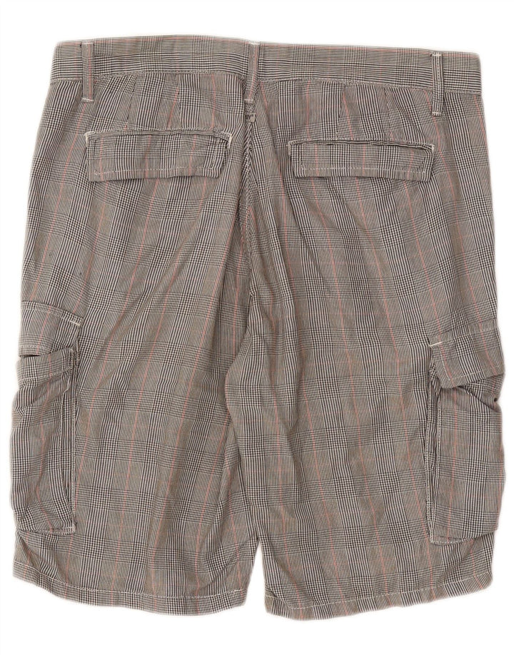 Shorts cargo masculino Jaggy W33 algodão houndstooth cinza médio