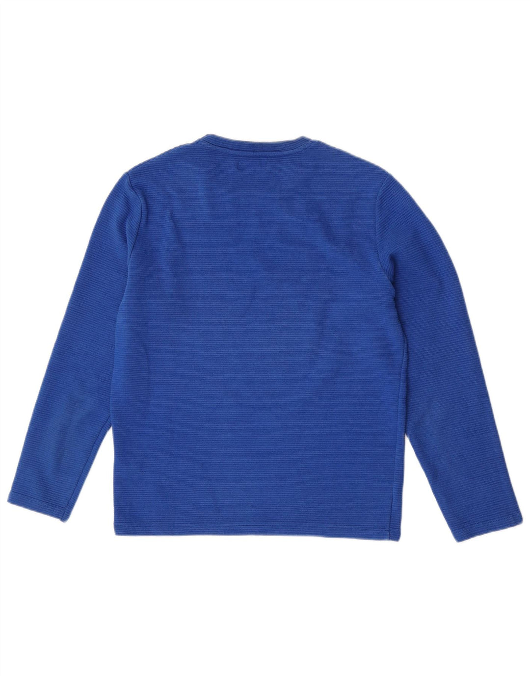 Zara Top masculino de manga comprida médio azul algodão