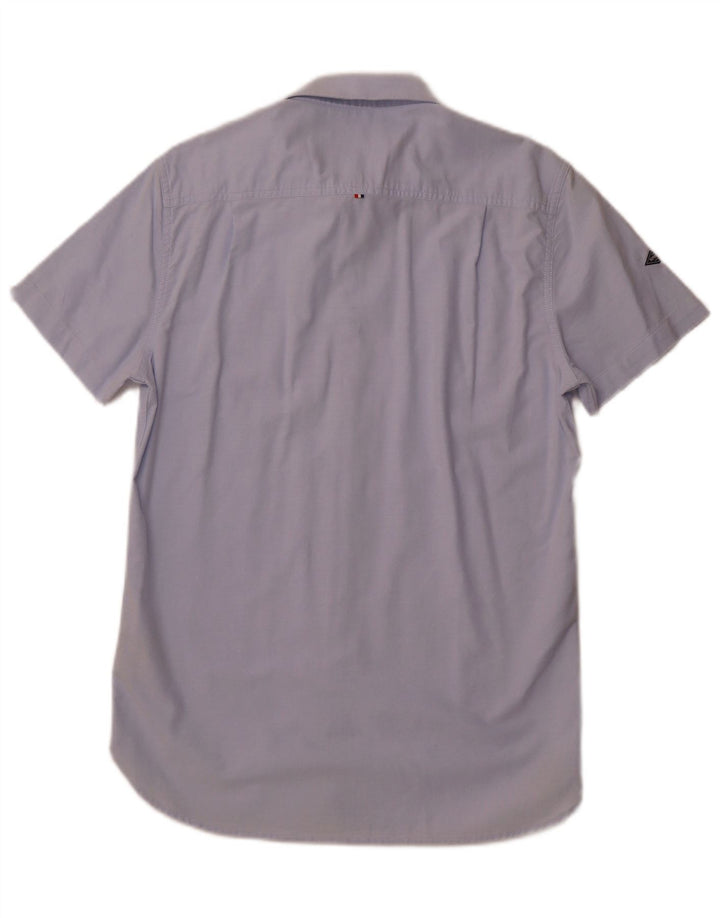 Camisa masculina de manga curta SUPERDRY algodão azul médio