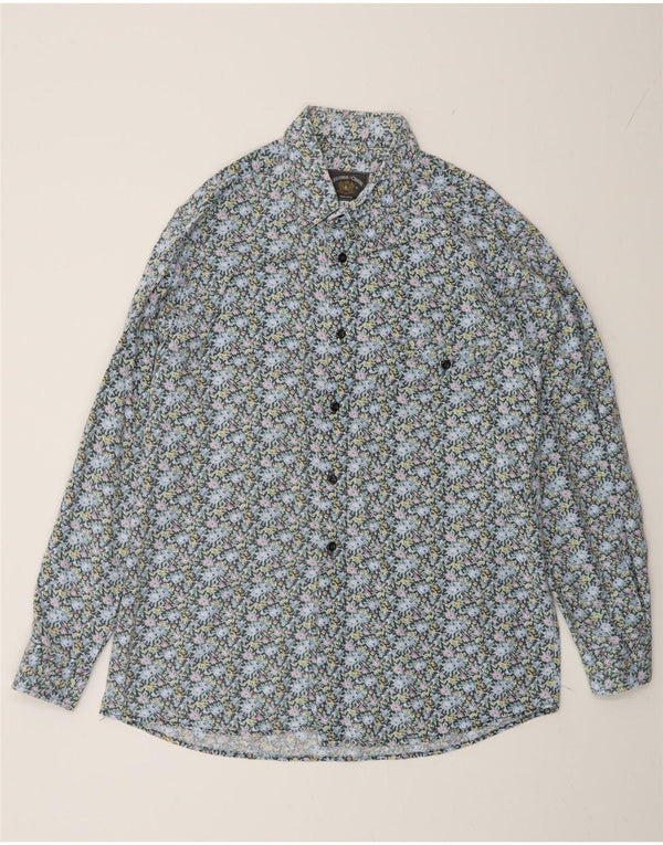 Camisa masculina Azzurra grande floral multicolorida