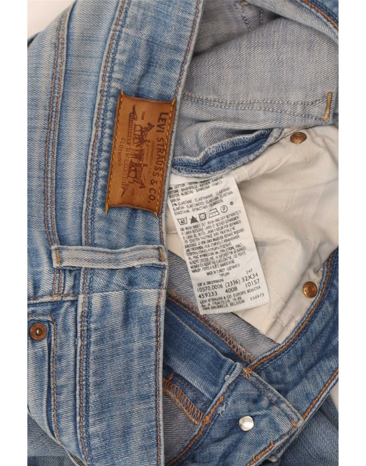 Calça jeans feminina Levi's 570 Straight W34 L29 azul algodão