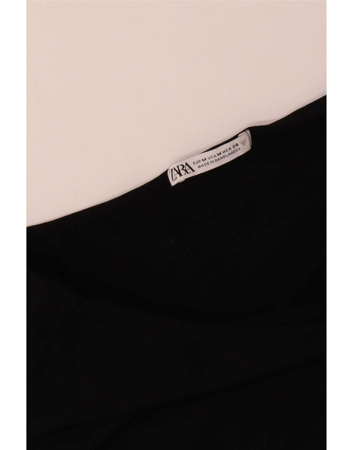 Body feminino de um ombro Zara UK 12 algodão preto médio