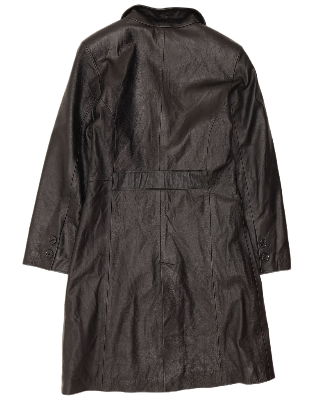 Casaco de couro feminino vintage IT 40 pequeno couro preto