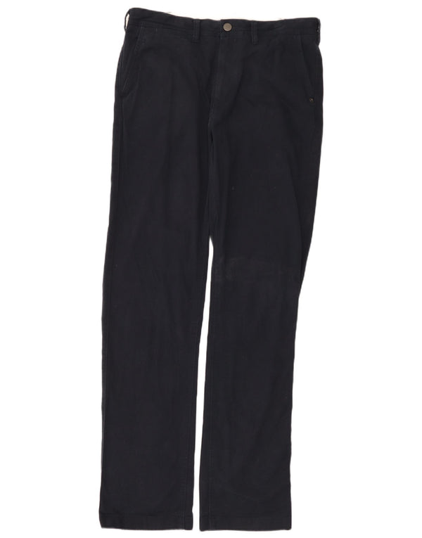 Crew Clothing Mens Calça Chino Reta W34 L34 Azul Marinho Algodão