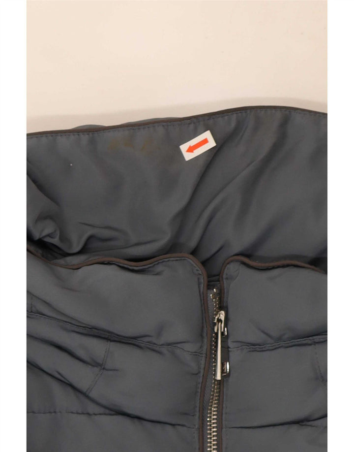 Jaqueta feminina acolchoada com capuz Marks & Spencer Reino Unido 12 poliéster azul médio