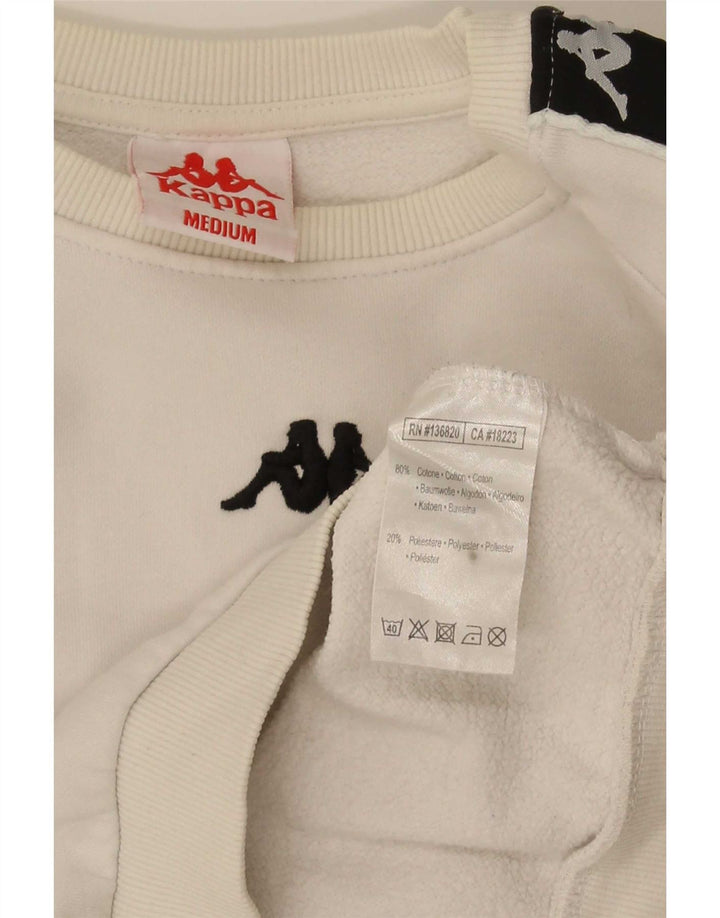 Kappa moletom gráfico masculino jumper médio branco colorblock algodão