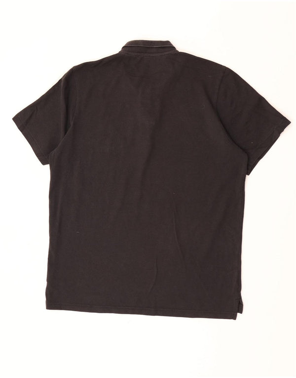 Camisa polo masculina Adidas grande algodão preto
