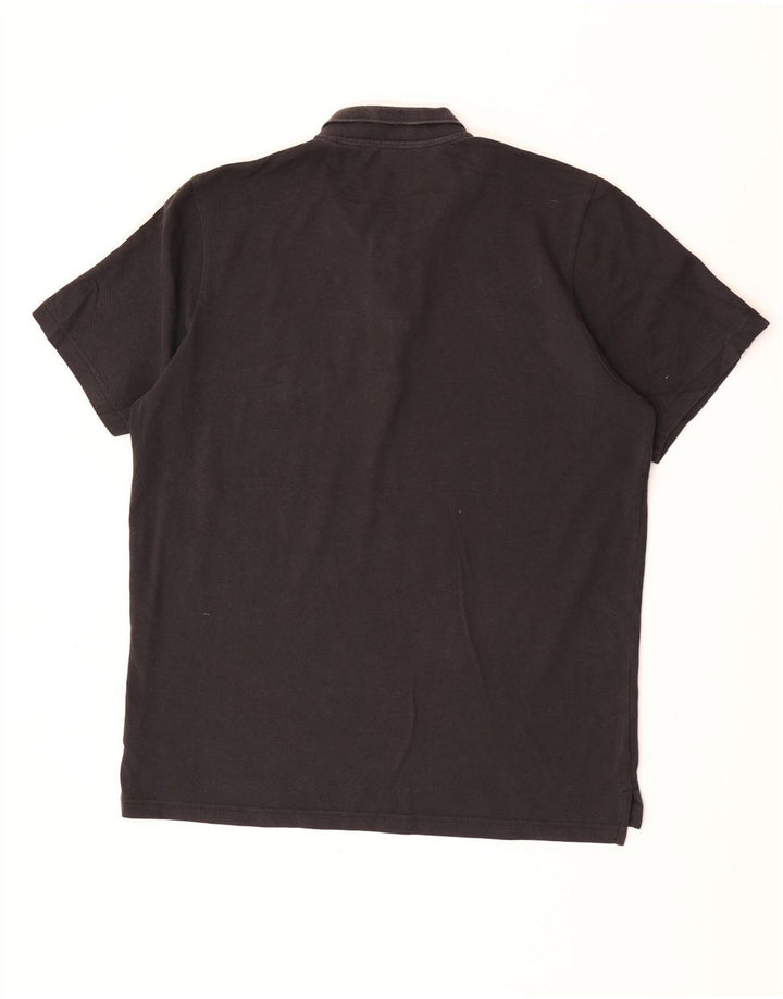 Camisa polo masculina Adidas grande algodão preto