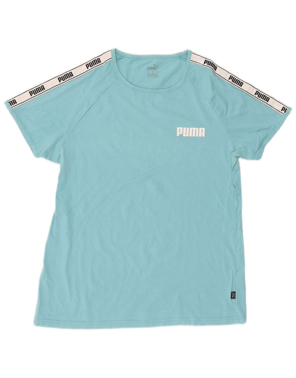 Camiseta feminina Puma Graphic UK 18 XL azul colorblock