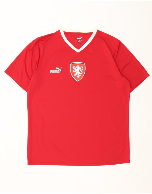 Camiseta masculina Puma República Tcheca com estampa gráfica XL vermelho poliéster