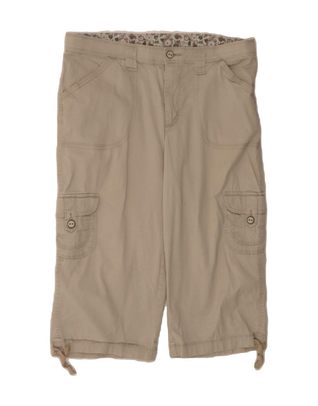 LEE Womens Cargo Capri Trousers US 14 XL W36 L19 Beige Classic Vintage Lee and Second-Hand Lee from Messina Hembry 