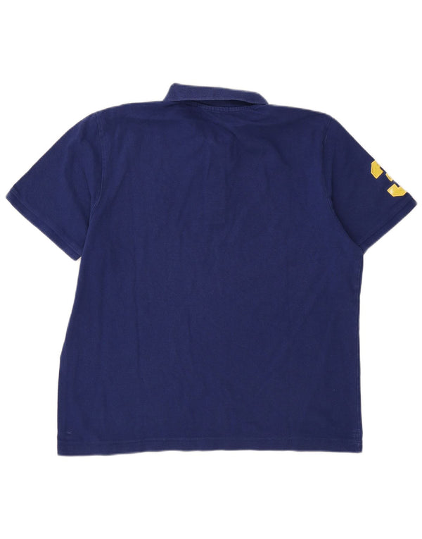 EUA Polo Ass. Camisa polo gráfica masculina grande azul marinho