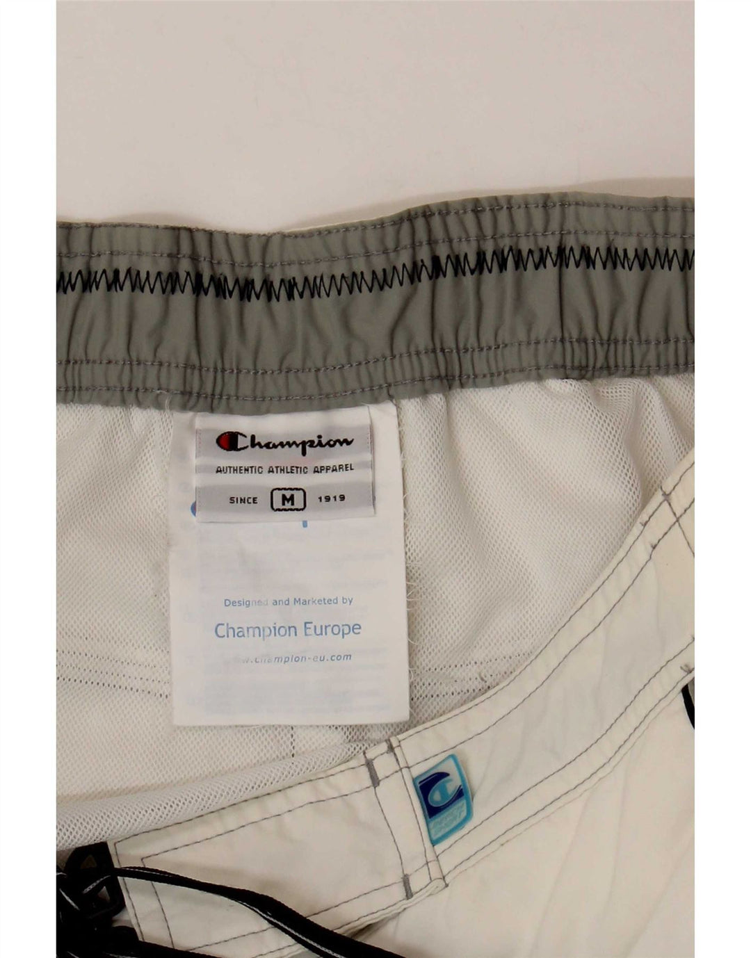 Shorts de natação masculino Champion médio branco colorblock poliamida