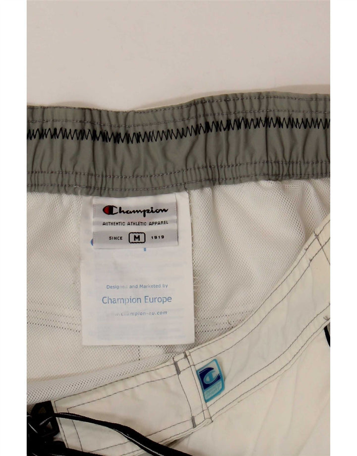 Shorts de natação masculino Champion médio branco colorblock poliamida
