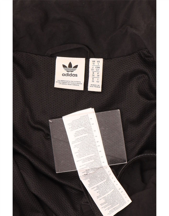 ADIDAS Womens Tracksuit Top Jacket  UK 10 Small Black Polyester
