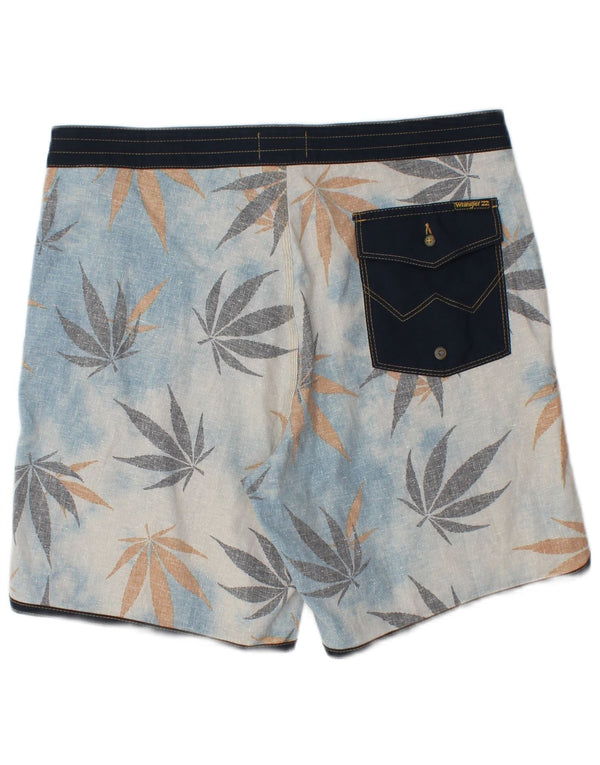 Shorts de natação masculino Wrangler médio azul floral cânhamo