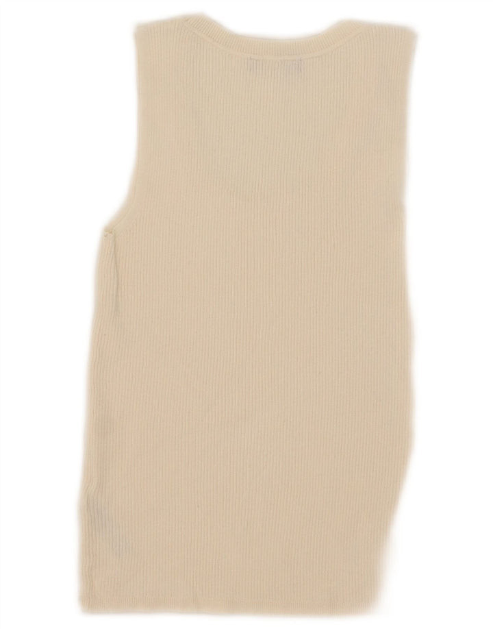 Colete feminino Marks & Spencer UK 12 viscose bege médio