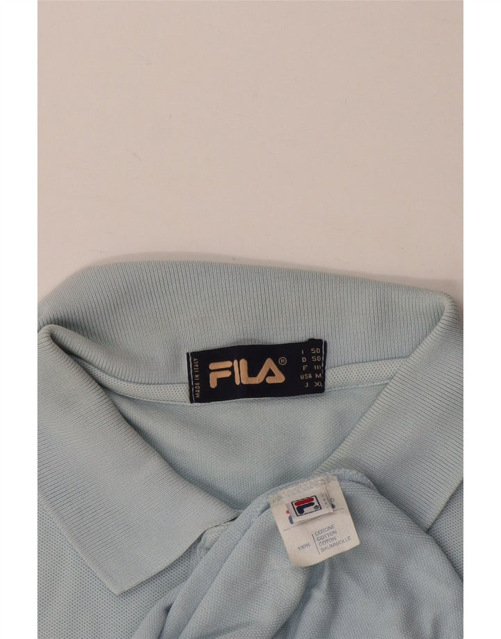 Camisa polo masculina FILA IT 50 algodão azul médio