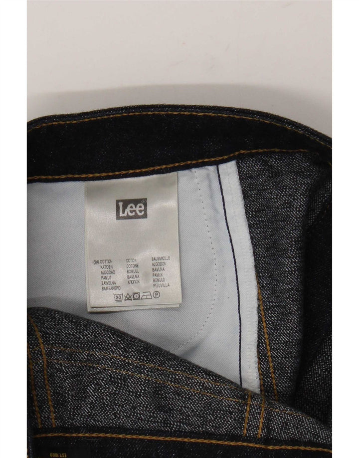 Saia jeans feminina Lee W28 algodão azul marinho médio