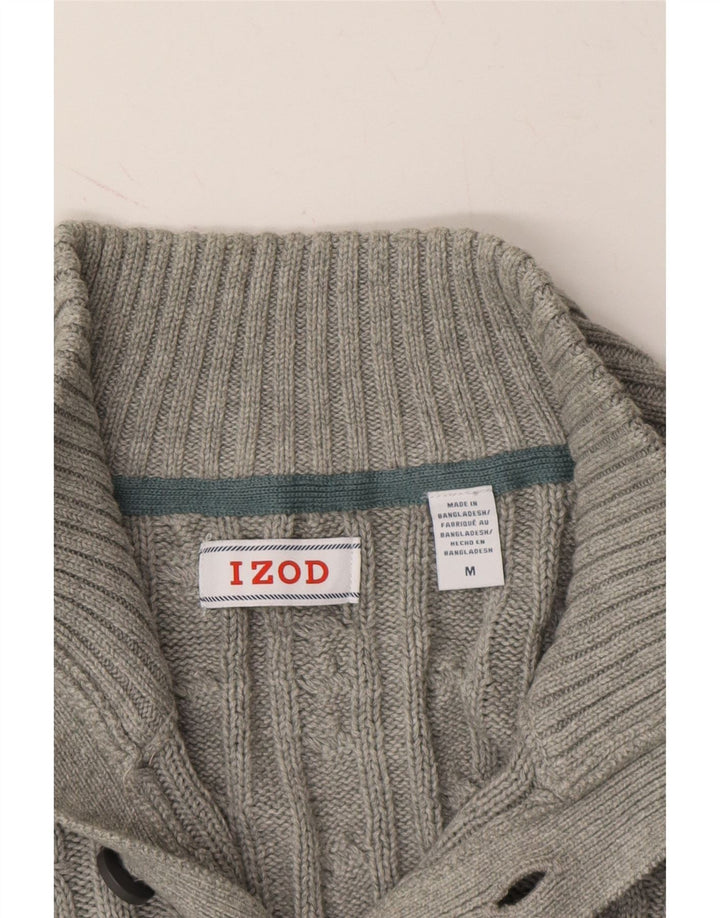 IZOD Mens Button Neck Jumper Sweater Medium Grey Colourblock Vintage Izod and Second-Hand Izod from Messina Hembry 