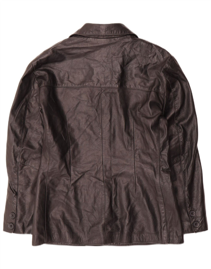 Jaqueta de couro feminina vintage IT 48 XL couro preto