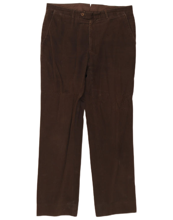 Calça Chino masculina Massimo Dutti reta UE 44 grande W34 L31 algodão marrom