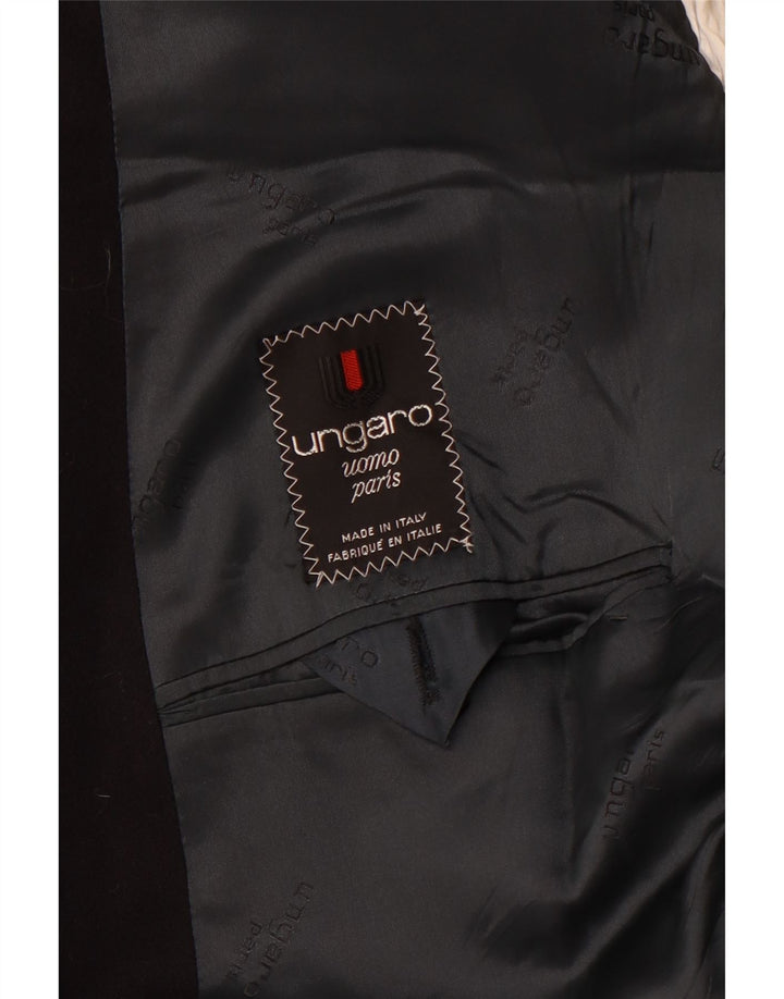 Jaqueta blazer masculina UNGARO com peito duplo Reino Unido 40 grande azul marinho