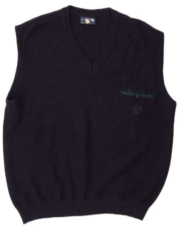 Regata masculina Navigare com colete 2XL de lã azul marinho