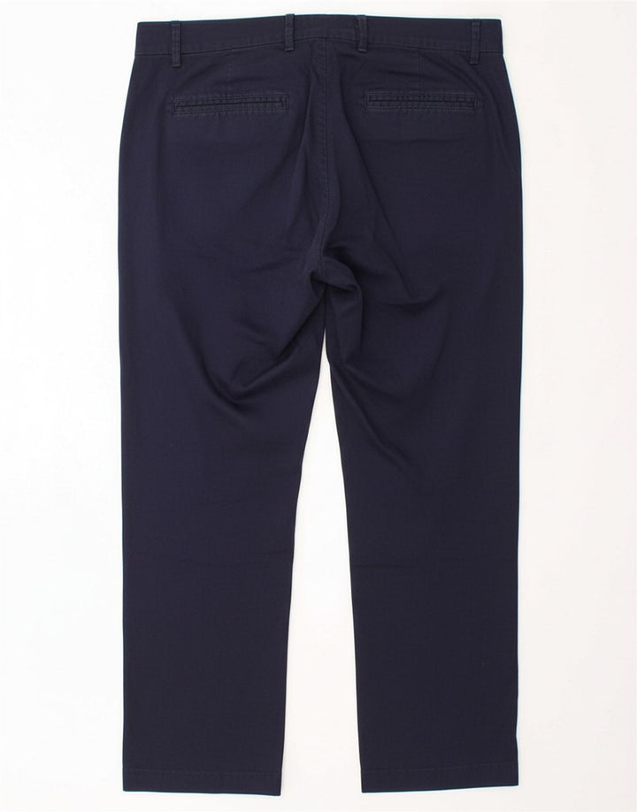 Calça feminina recortada reta REPLAY W28 L25 algodão azul marinho