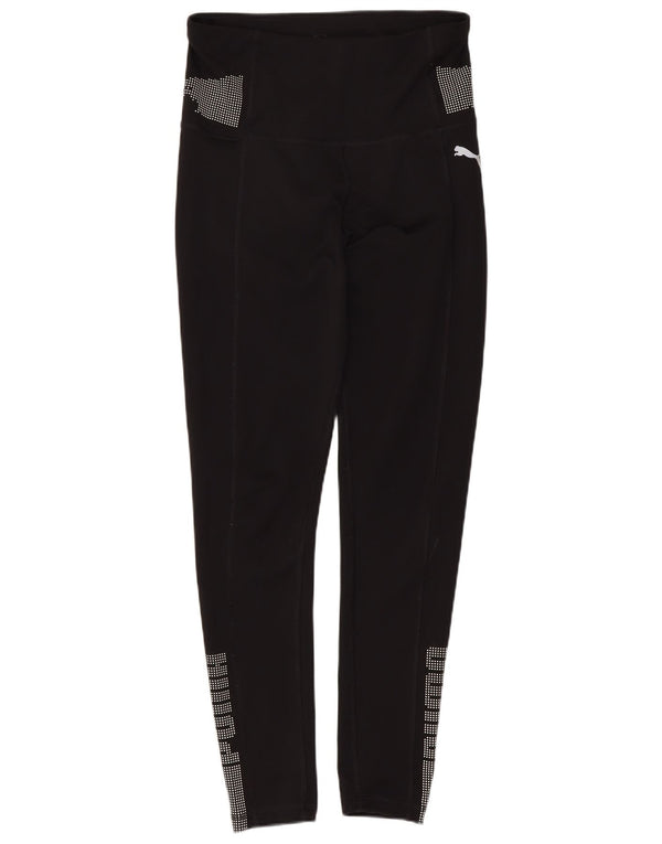 Leggings Puma Feminino UK 6 XS Preto Poliéster Manchado