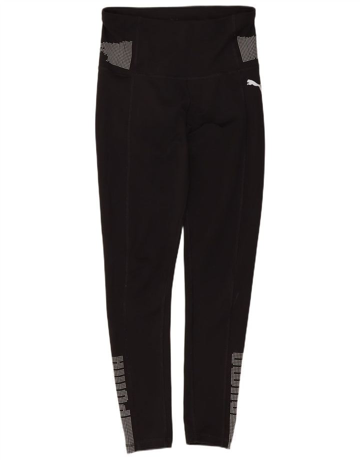 Leggings Puma Feminino UK 6 XS Preto Poliéster Manchado