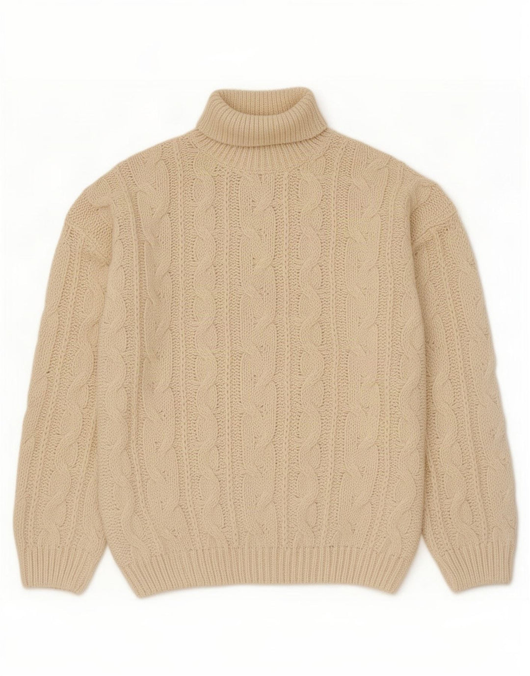 Suéter masculino vintage com gola redonda XL fora do poliacrílico branco