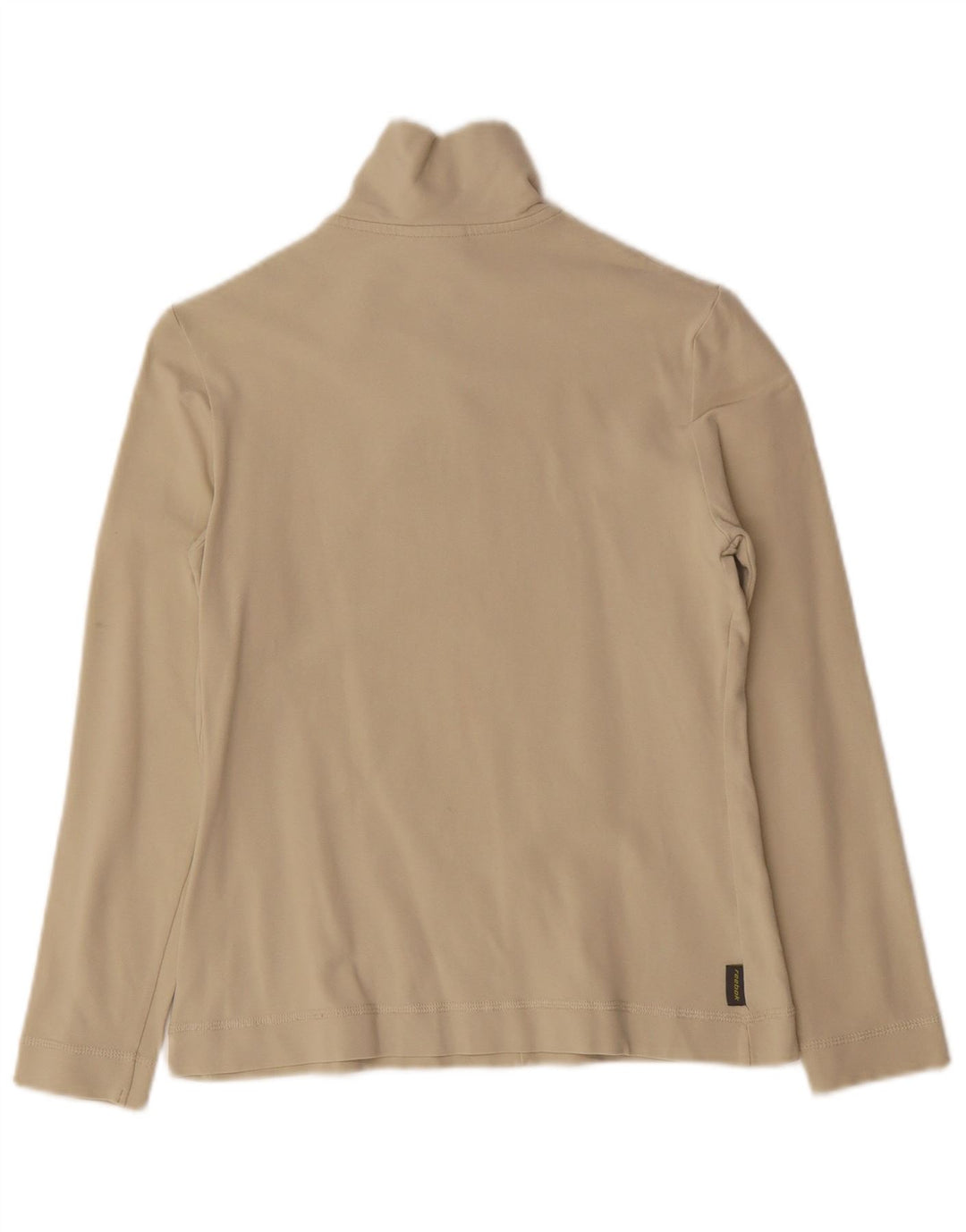 REEBOK feminino com zíper e manga comprida UK 8 pequeno algodão bege