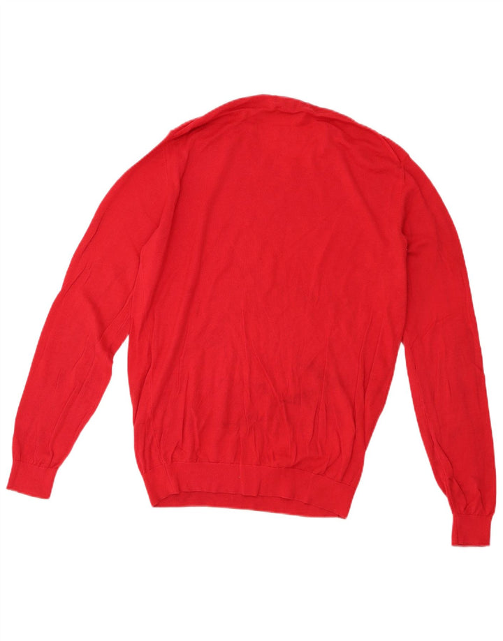 Suéter masculino Zara com gola redonda, grande algodão vermelho