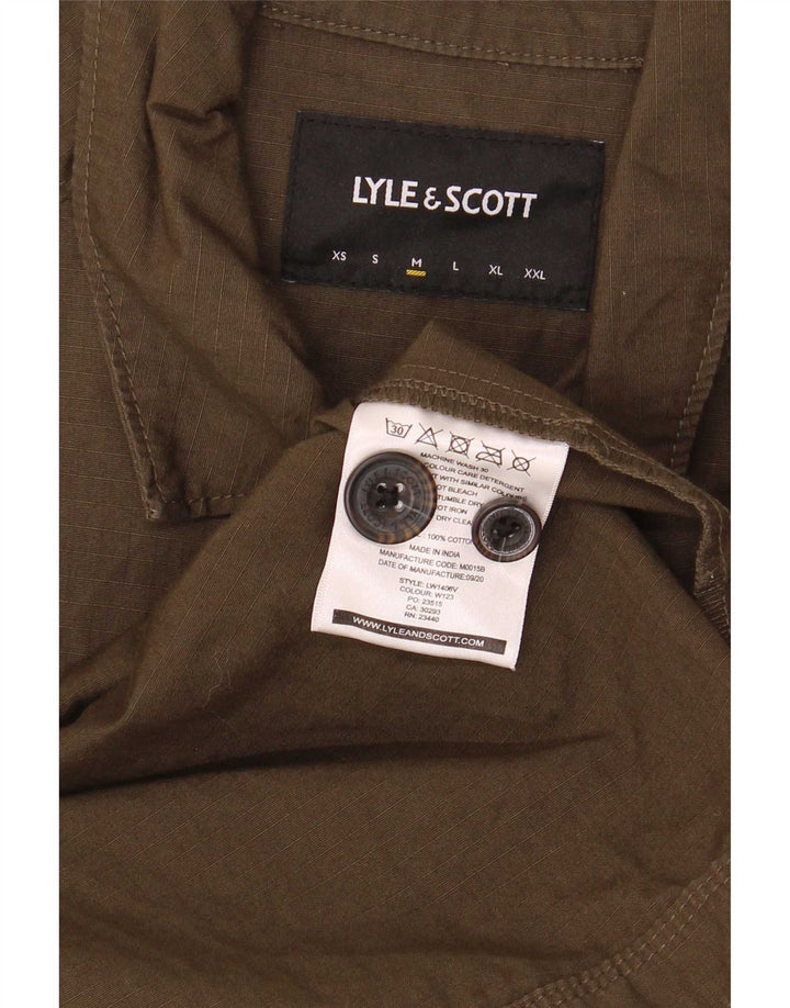 Camisa masculina Lyle & Scott de algodão cáqui médio