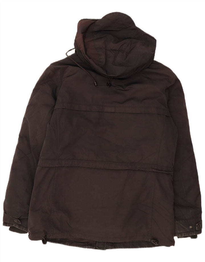 Jaqueta acolchoada com capuz masculina Zara UK 40 grande poliéster preto