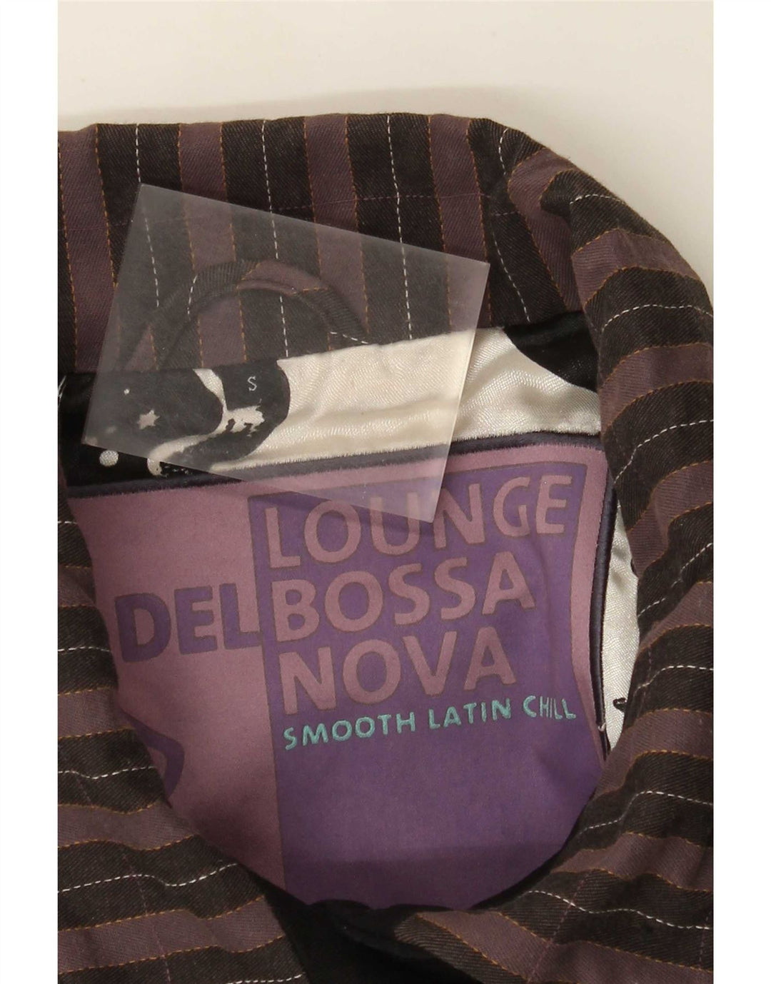 Sobretudo gráfico feminino vintage Reino Unido 10 pequeno patchwork preto de algodão
