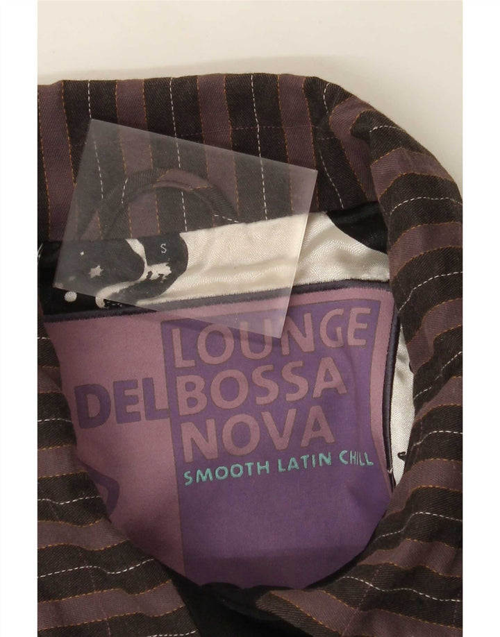 Sobretudo gráfico feminino vintage Reino Unido 10 pequeno patchwork preto de algodão