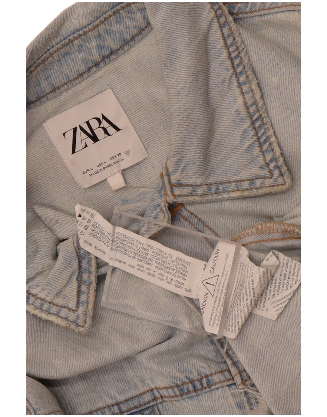 Macacão feminino Zara jeans grande tamanho UK 16 grande algodão azul