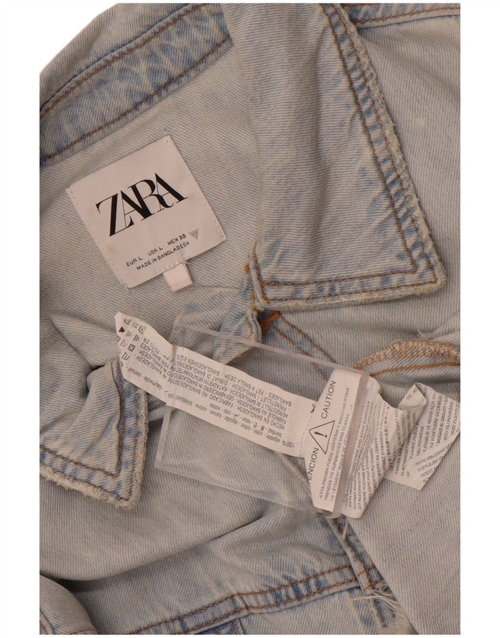 Macacão feminino Zara jeans grande tamanho UK 16 grande algodão azul